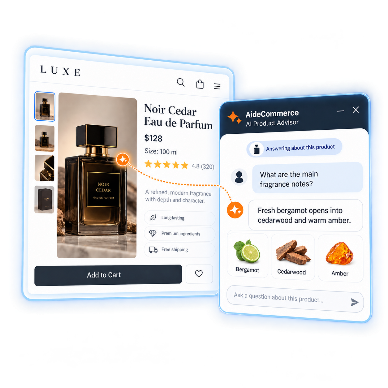 Contextual PDP Product Q&A answering technical specifications directly on the product page